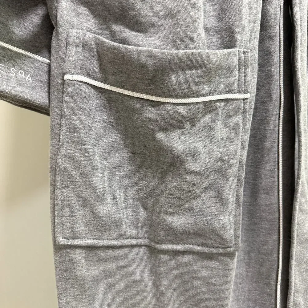 Monarch Cypress French Terry Cloth Robe S Gray Spa Hotel Lounge Cozy Relaxation